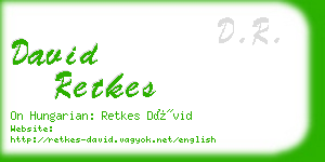 david retkes business card